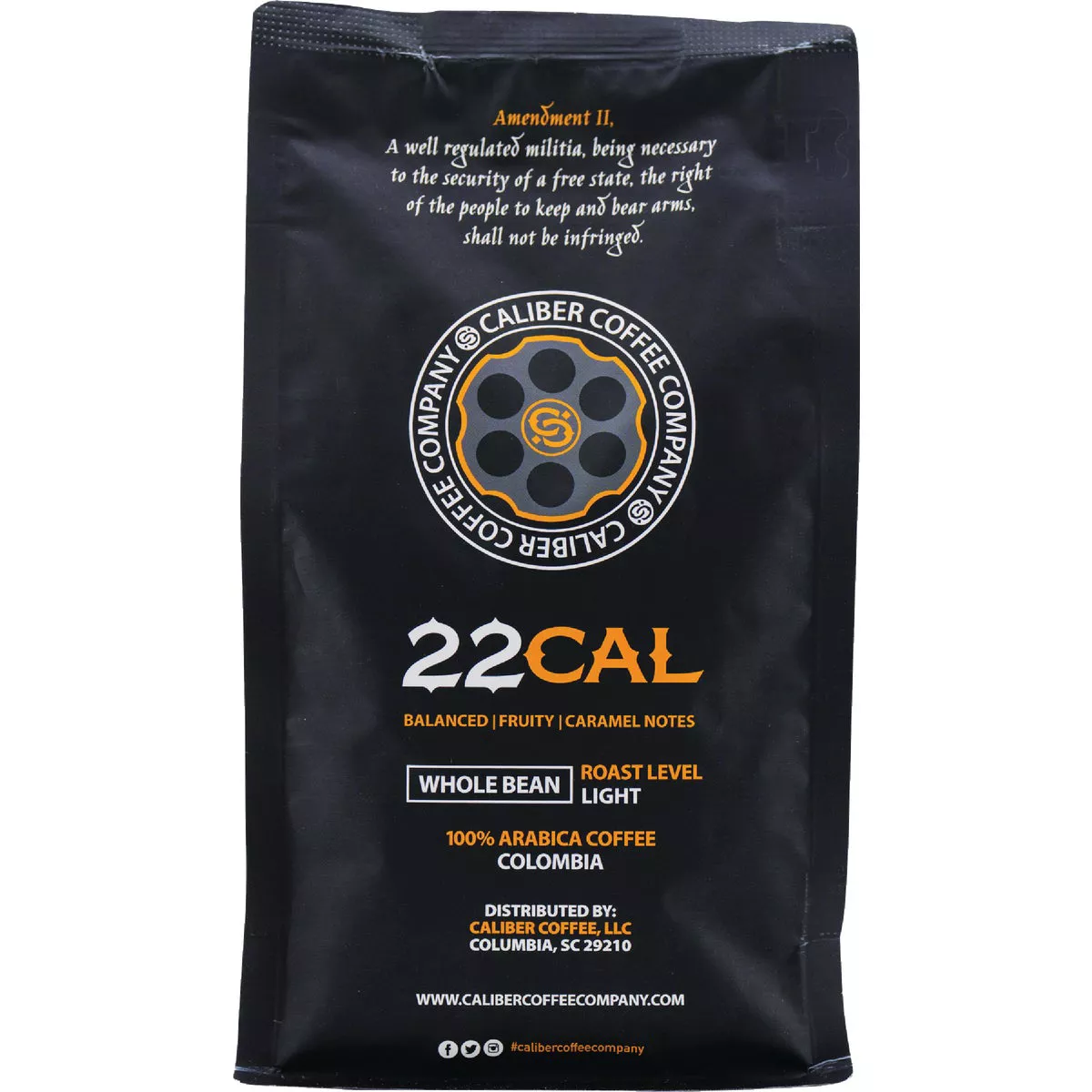 Caliber Coffee .22 Cal Whole Bean Light Roast, 12 Oz. Bag