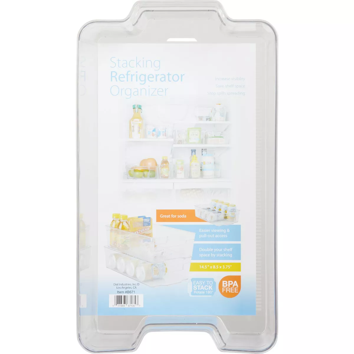 Dial 8.5 In. x 3.75 In. x 14.5 In. Stacking Refrigerator Organizer - photo 2