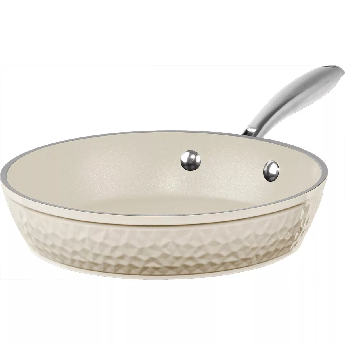 Gotham Steel 12 In. Hammered Cream Collection Fry Pan