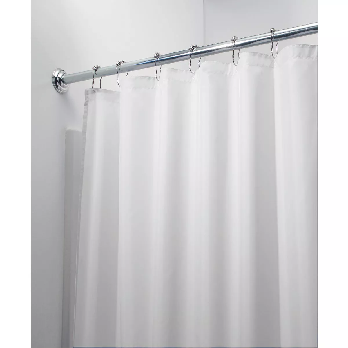 iDesign 72 In. x 72 In. White Polyester Shower Curtain Liner