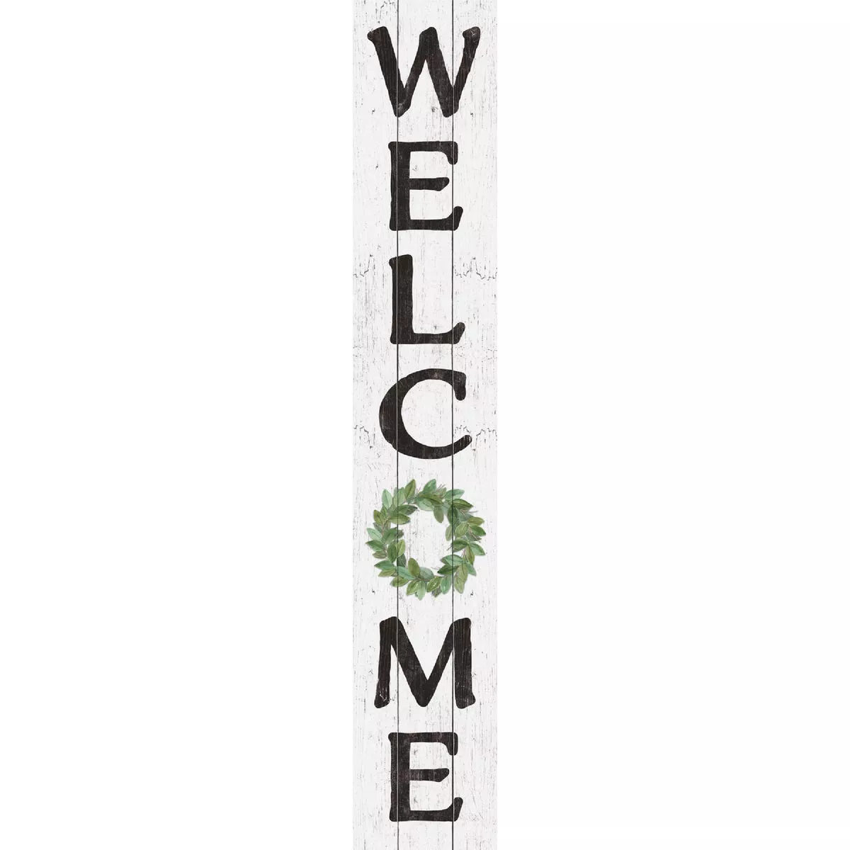 My Word! Welcome Green Wreath 8 In. x 46.5 In. Porch Board