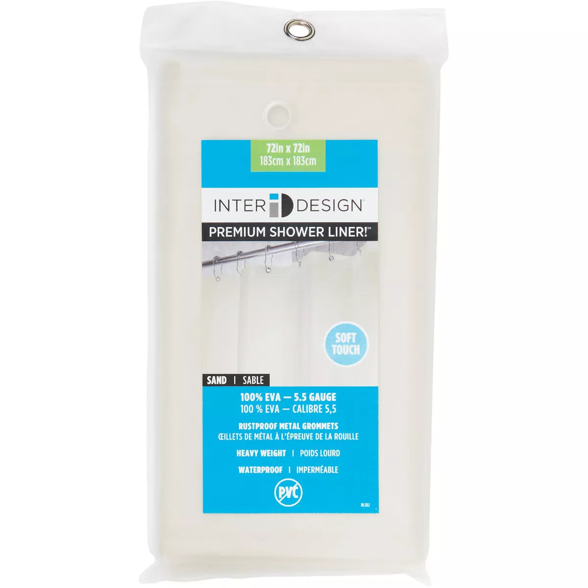 iDesign 72 In. x 72 In. Sand EVA Shower Curtain Liner - photo 2