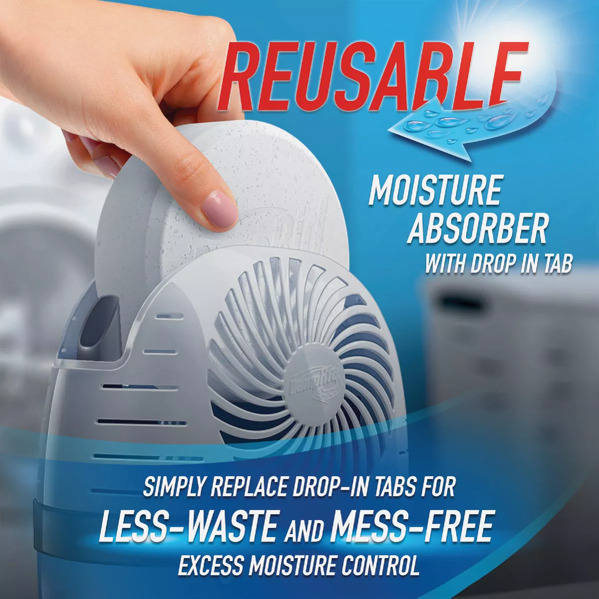DampRid Reusable Moisture Absorber with Drop-In Tablet, Fresh Scent, 15.8 Oz. - photo 7