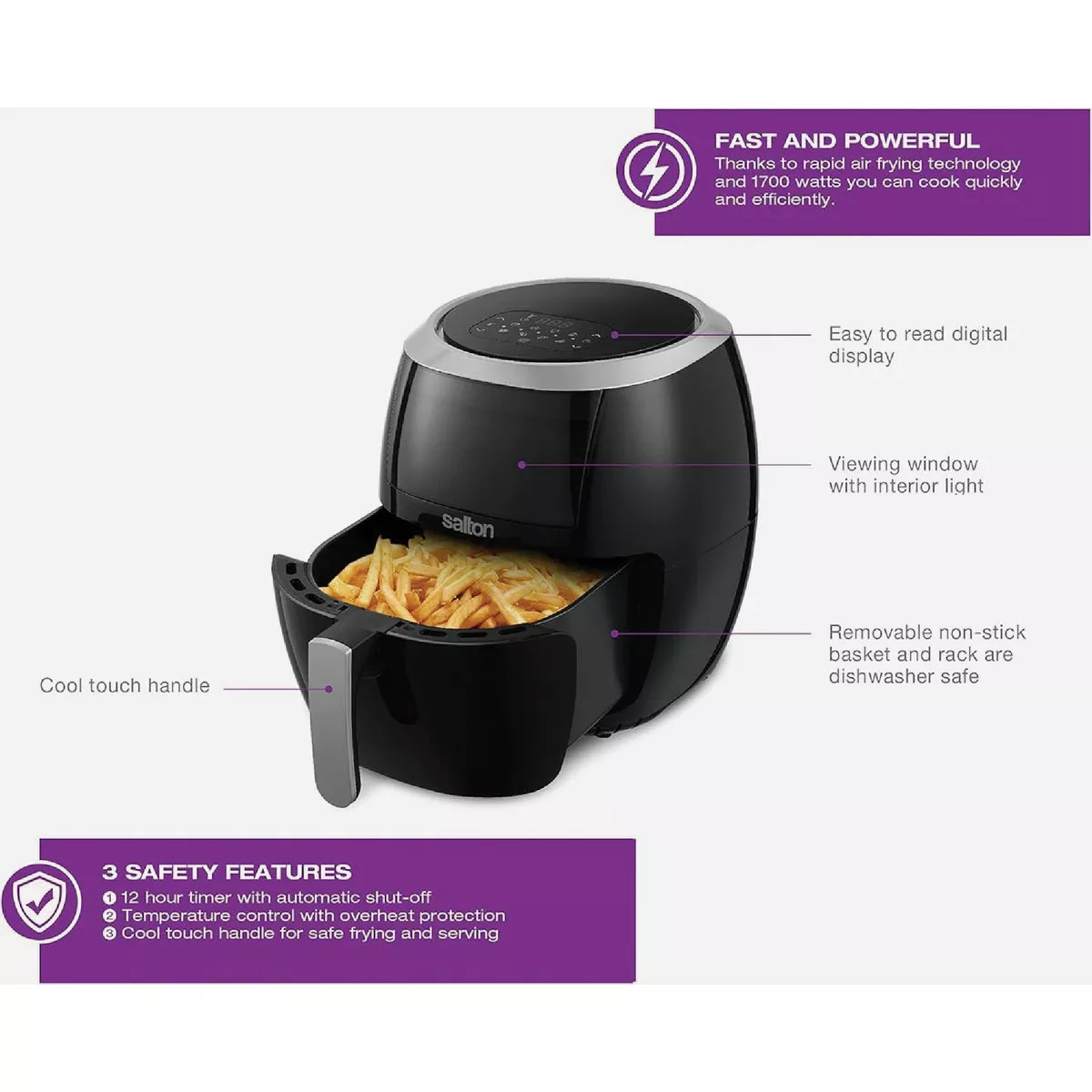 Salton 8.5 Qt. Air Fryer XXL with Viewing Window - photo 5