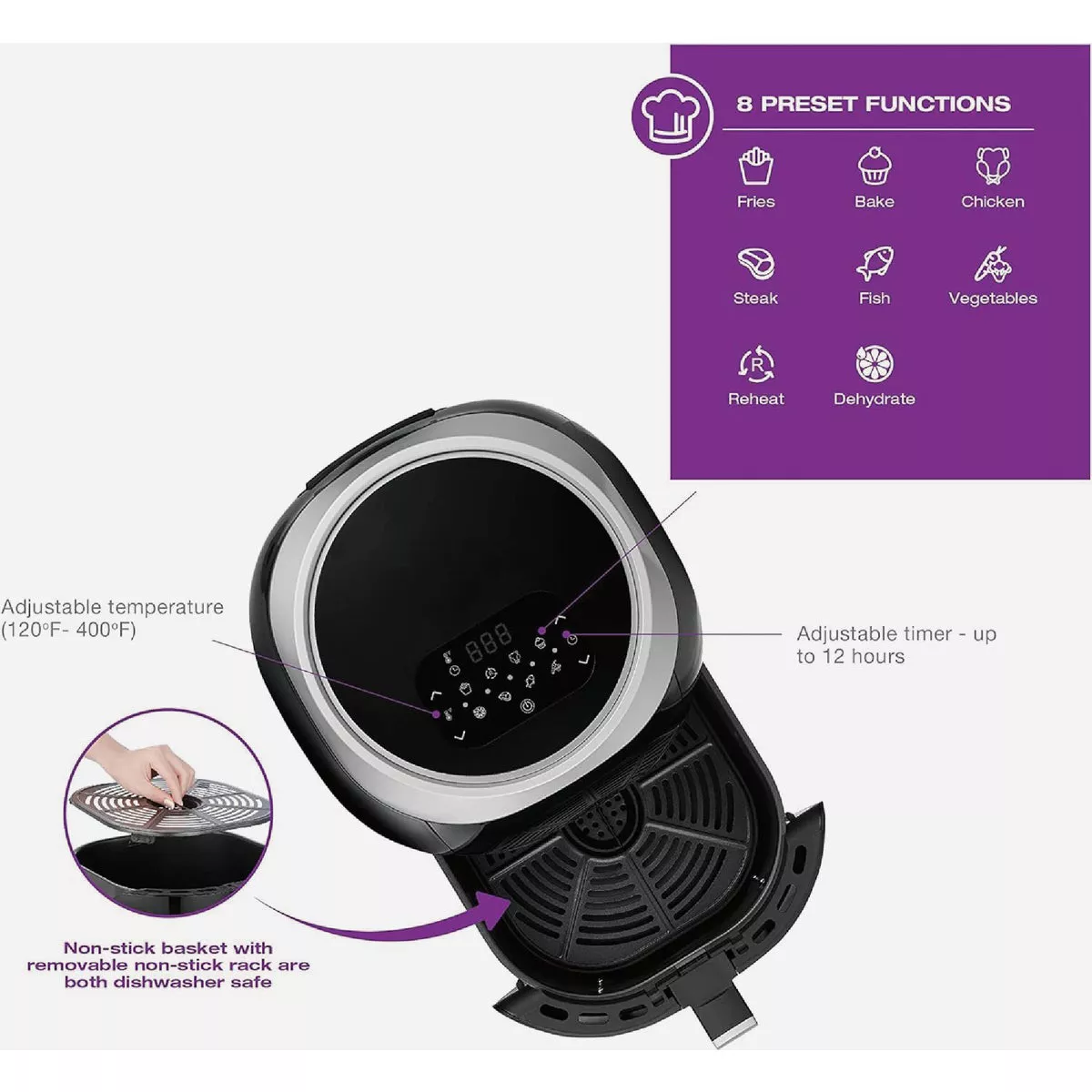 Salton 8.5 Qt. Air Fryer XXL with Viewing Window - photo 6