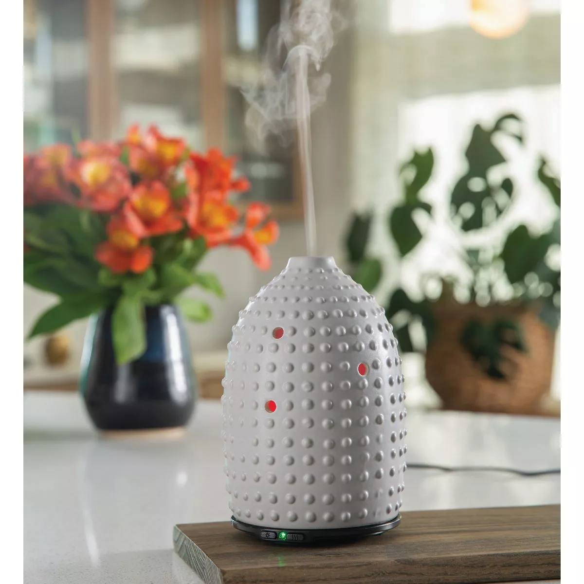 Candle Warmers Airome Ultra Sonic Essential Oil Diffuser - Gray Hobnail - photo 2