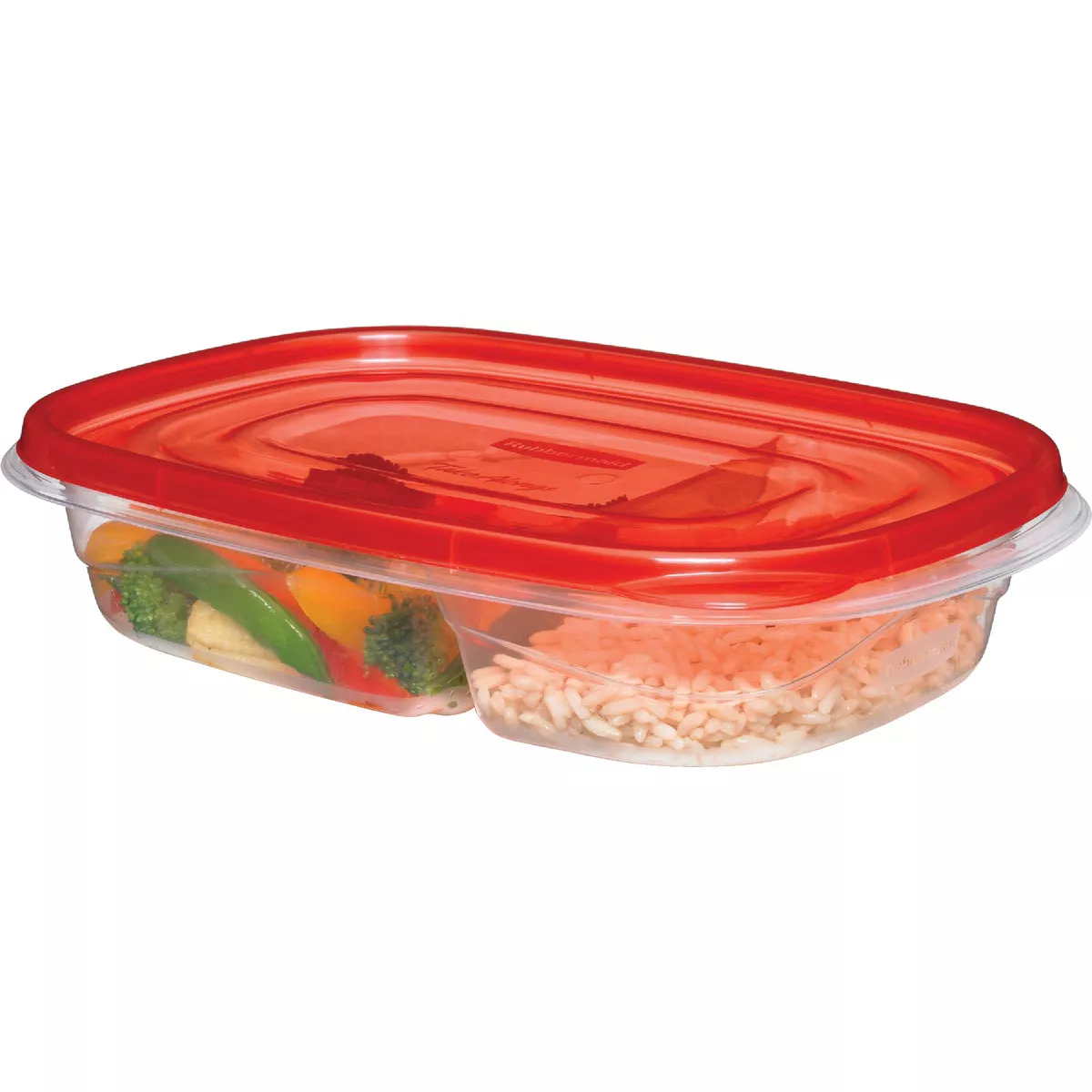Rubbermaid TakeAlongs 3.7 C. Clear Square Divided Food Storage Container with Lids (3-Pack)