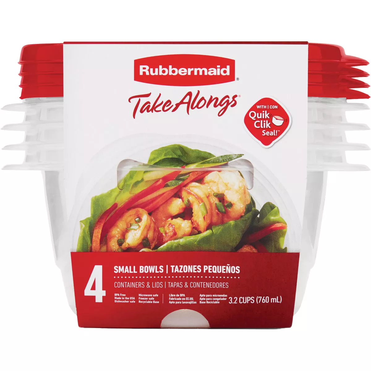 Rubbermaid TakeAlongs 3.5 C. Clear Round Food Storage Container with Lids (4-Pack) - photo 2