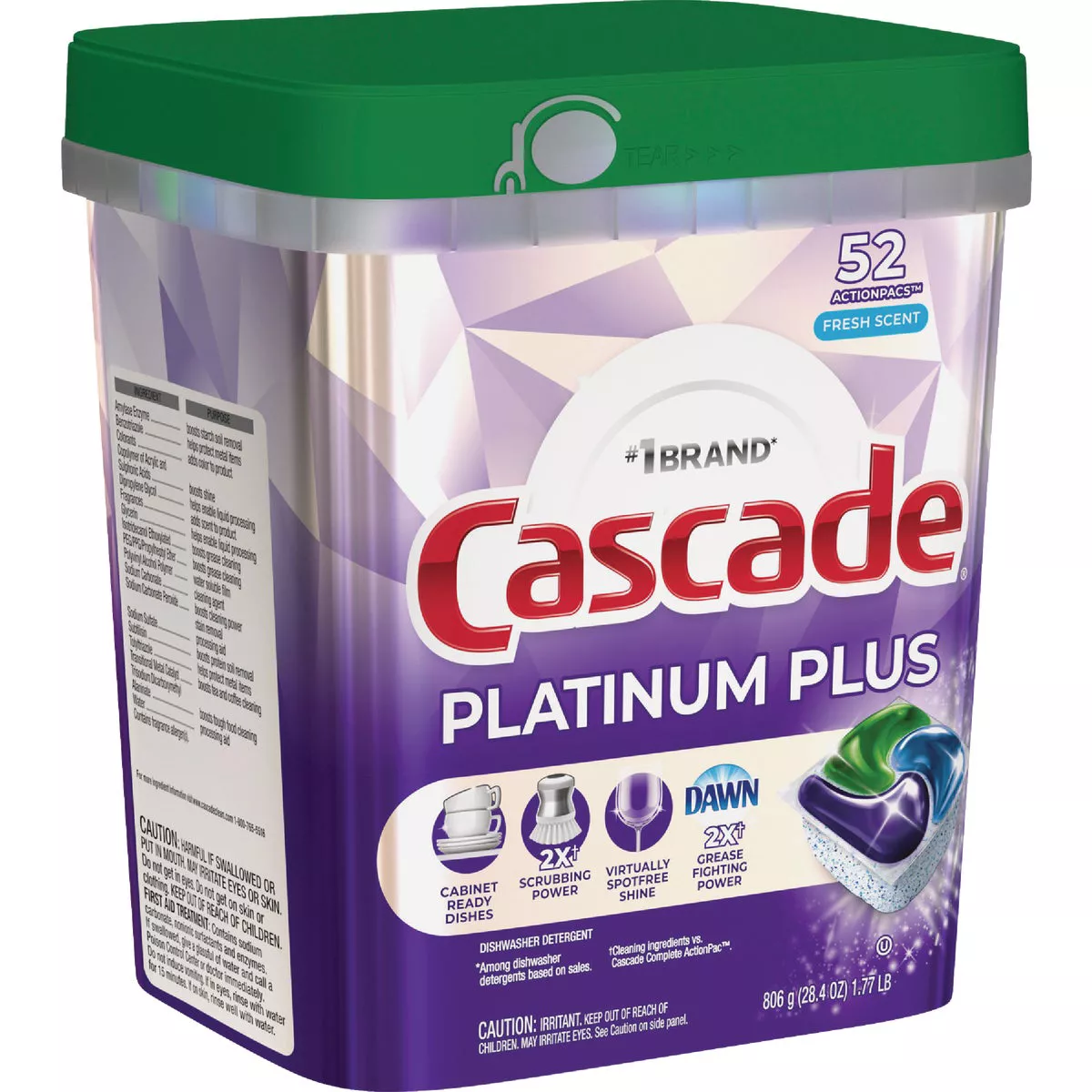 Cascade Platinum Plus Action Pacs Dishwasher Detergent (52-Count) - photo 3