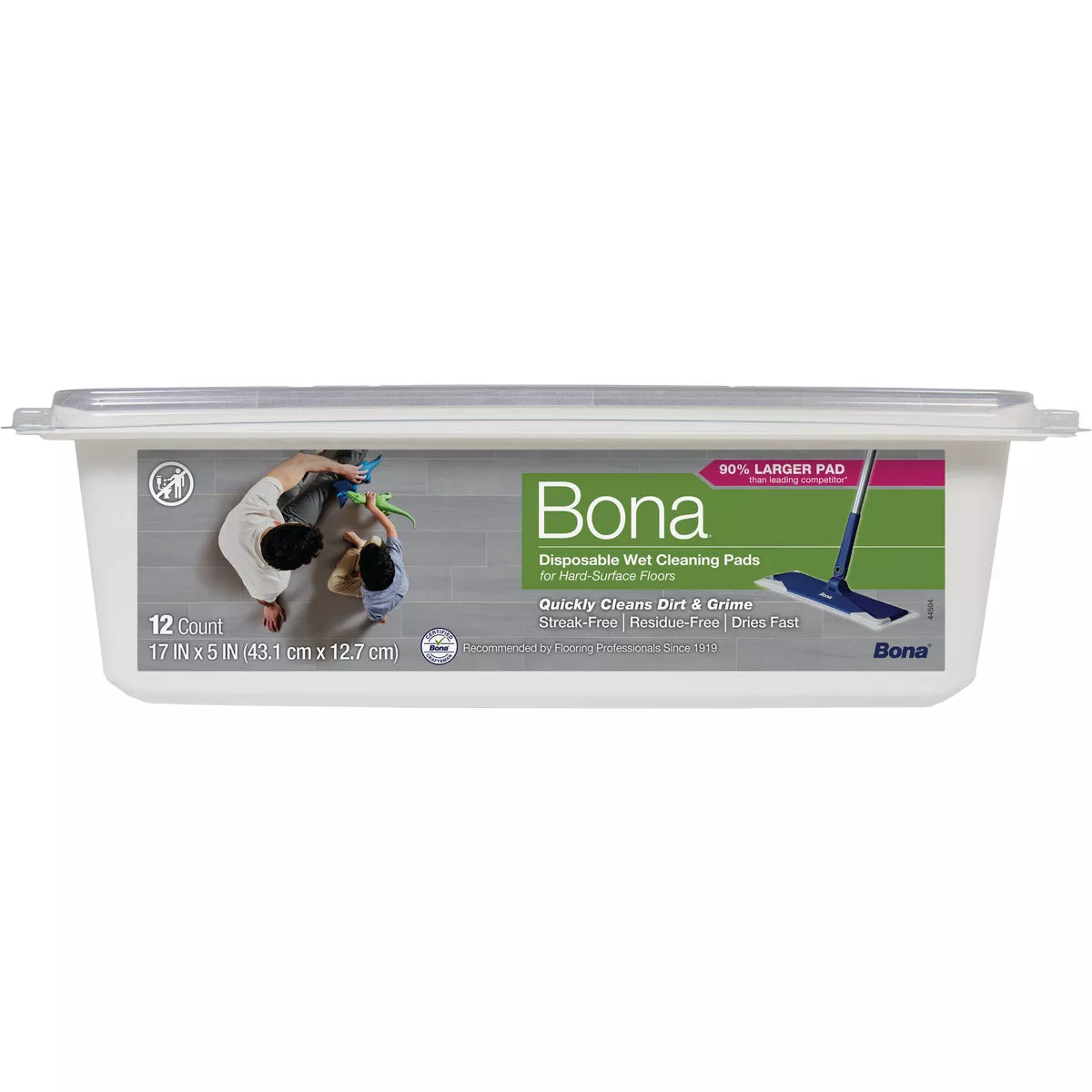 Bona Express 5 In. W. x 17 In. L. Wet Hard Surface Floor Disposable Cleaning Pad (12-Count)