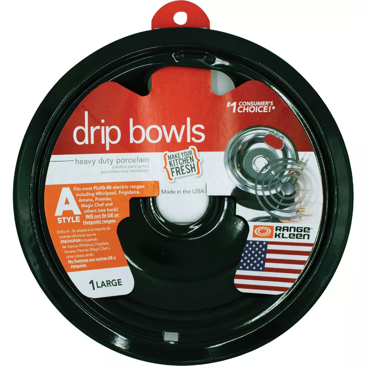 Range Kleen Electric 8" Style A Round Black Drip Pan - photo 2