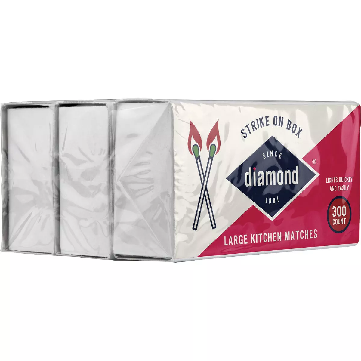 Diamond 2-3/8 In. 300-Count Strike on Box Kitchen Matches (3-Pack)
