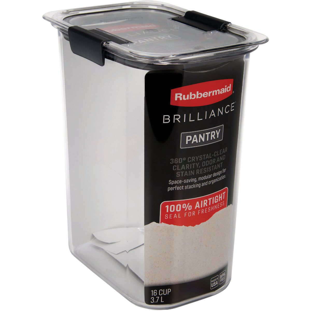 Rubbermaid Brilliance 16 Cup Pantry Airtight Food Storage Container : Target