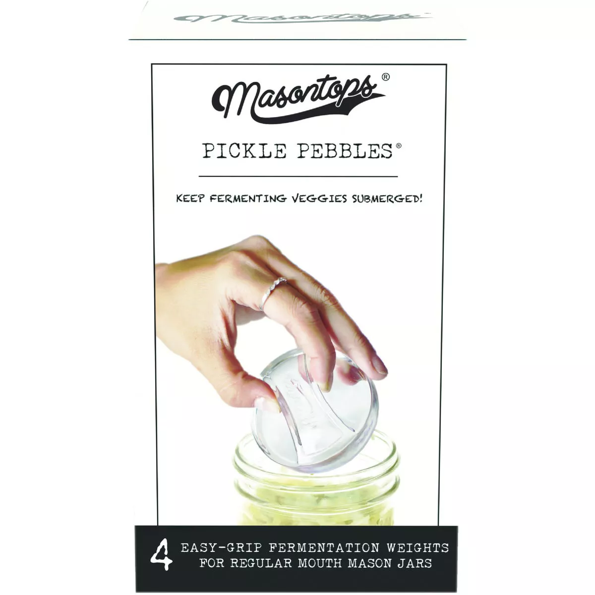 Masontops Regular Mouth Pickle Pebbles Glass Fermentation Weights (4-Pack) - photo 2