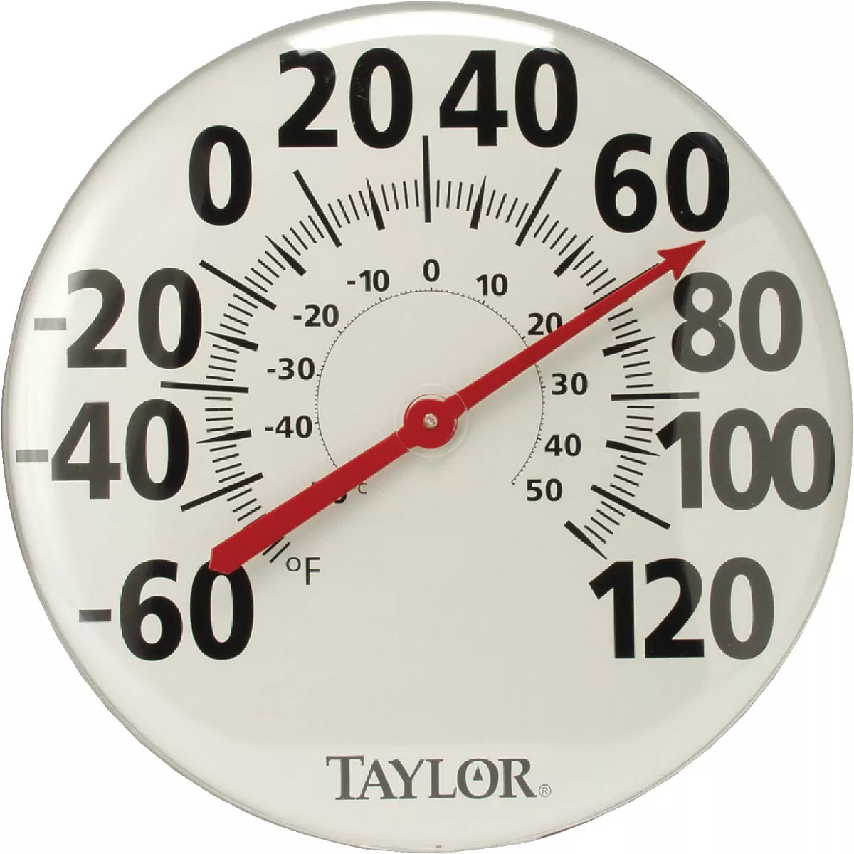 Taylor 18" Fahrenheit and Celsius -60 To 120 F, -50 To 50 C Outdoor Wall Thermometer