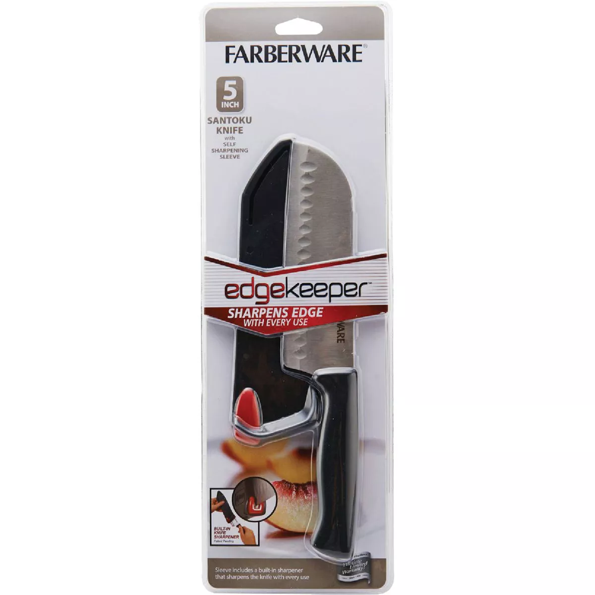 Farberware 5 In. Black Santoku Knife with Edgekeeper Sheath - photo 2