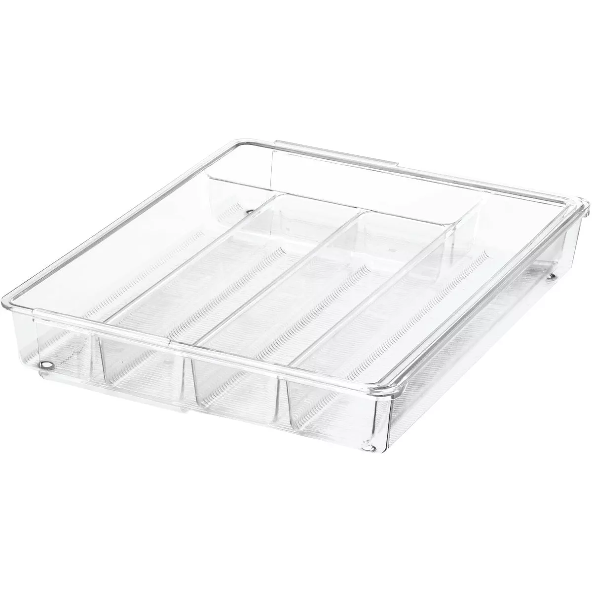 iDesign Linus 11.25 In. W. x 14.25 In. L. x 2.25 In. D. Clear Cutlery Tray