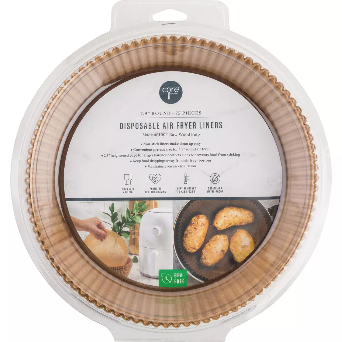 Core Home 7.9 In. Round Air Fryer Liners (75-Count) - photo 3