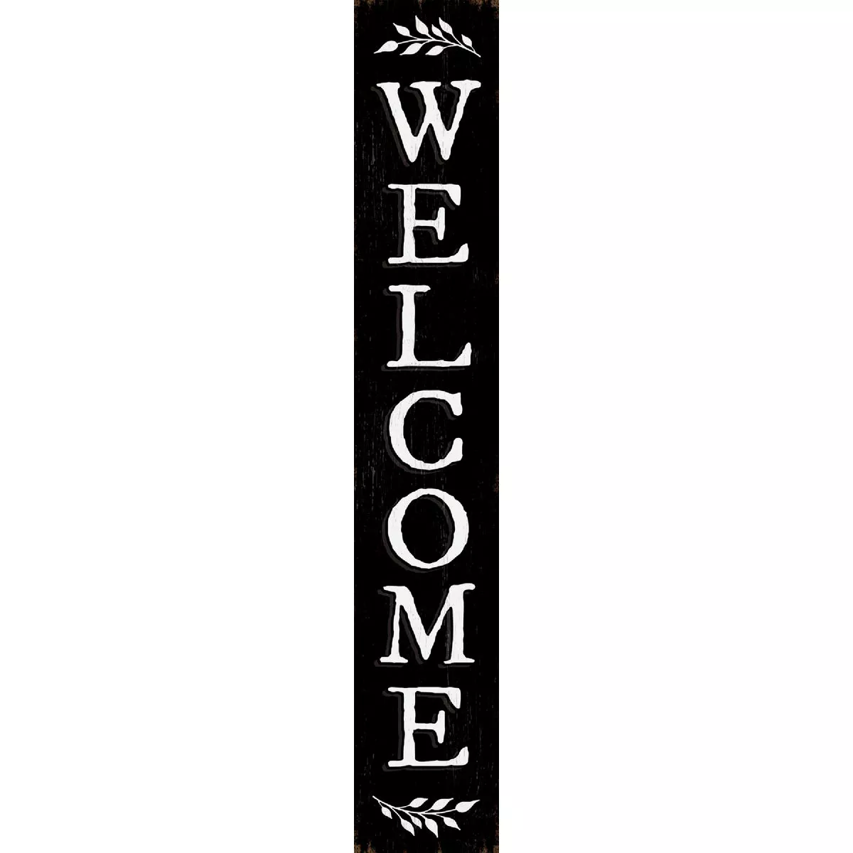 My Word! Welcome Black 8 In. x 46.5 In. Porch Board