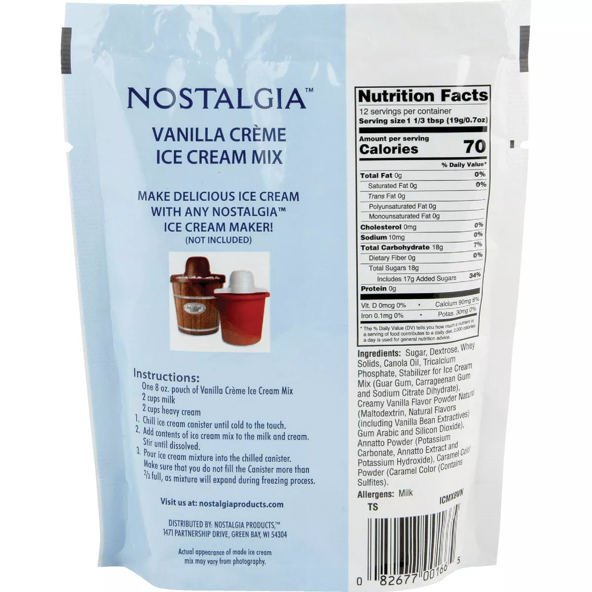 Nostalgia 8 Oz. Vanilla Individual Ice Cream Packet - photo 2
