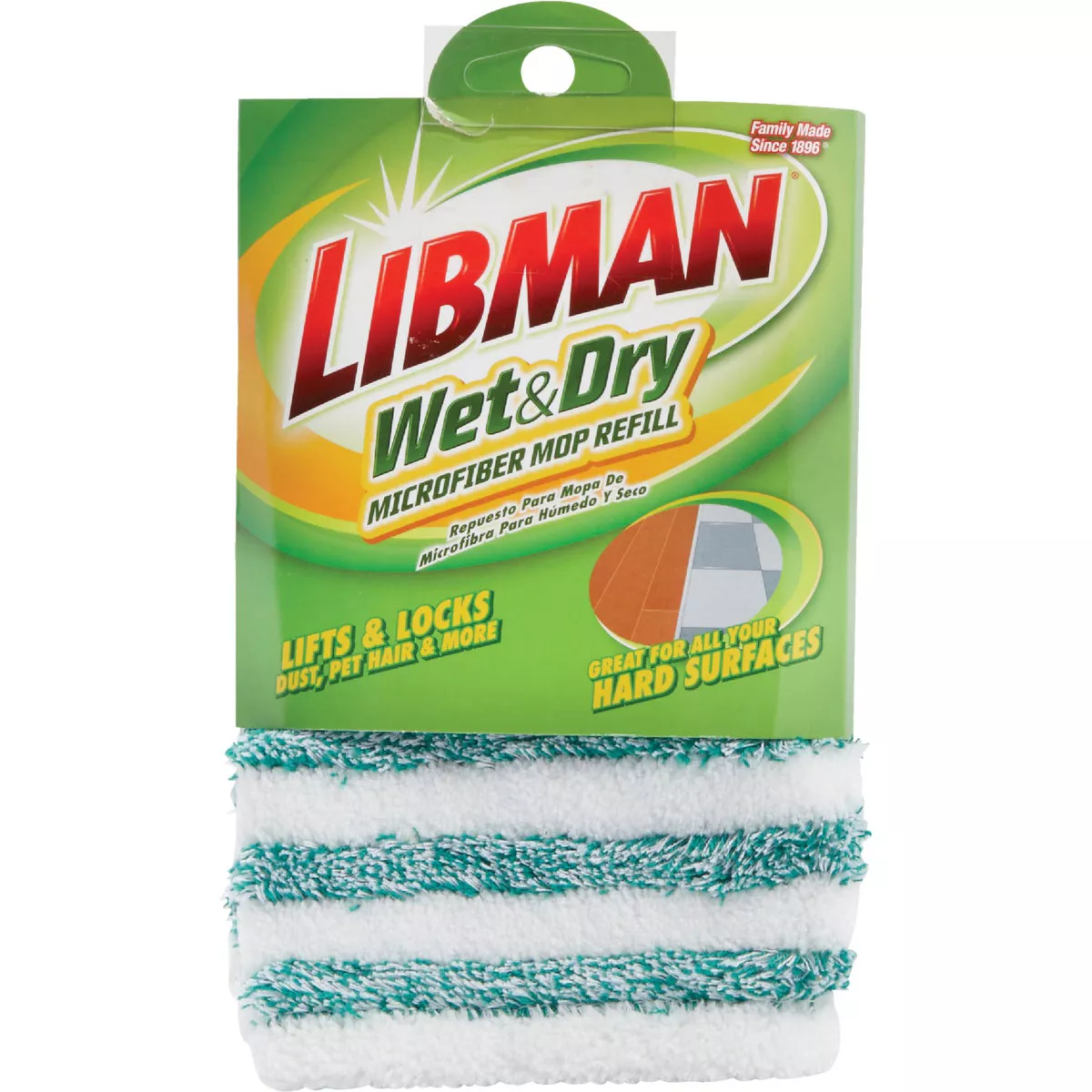 Libman 6.5 In. W. x 18 In. L. Microfiber Wet & Dry Mop Bonnet Refill - photo 2