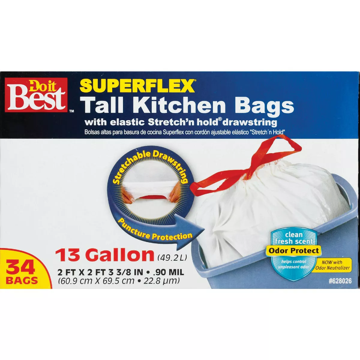 Do it Best Superflex 13 Gal. Tall Kitchen White Trash Bag (34-Count) - photo 2