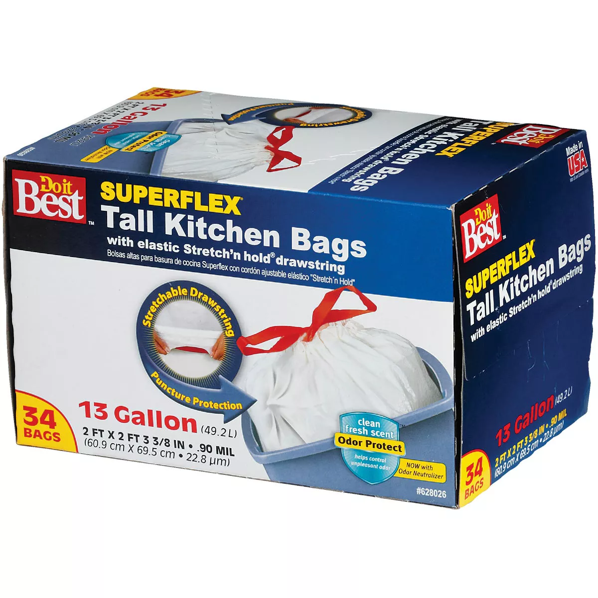 Do it Best Superflex 13 Gal. Tall Kitchen White Trash Bag (34-Count) - photo 3