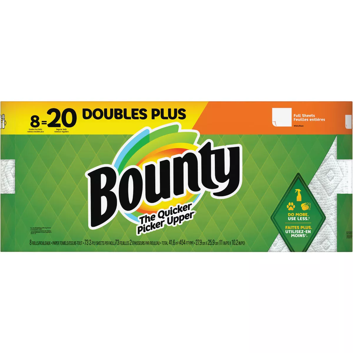 Bounty Full Sheet Paper Towels, 8 Double Plus Rolls