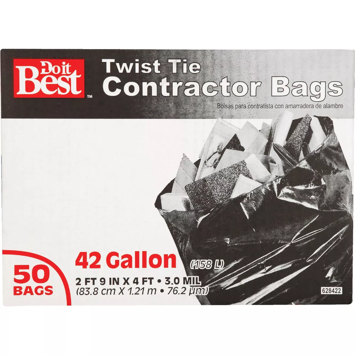 Do it Best 42 Gal. Twist Tie Contractor Black Trash Bag (50-Count) - photo 2