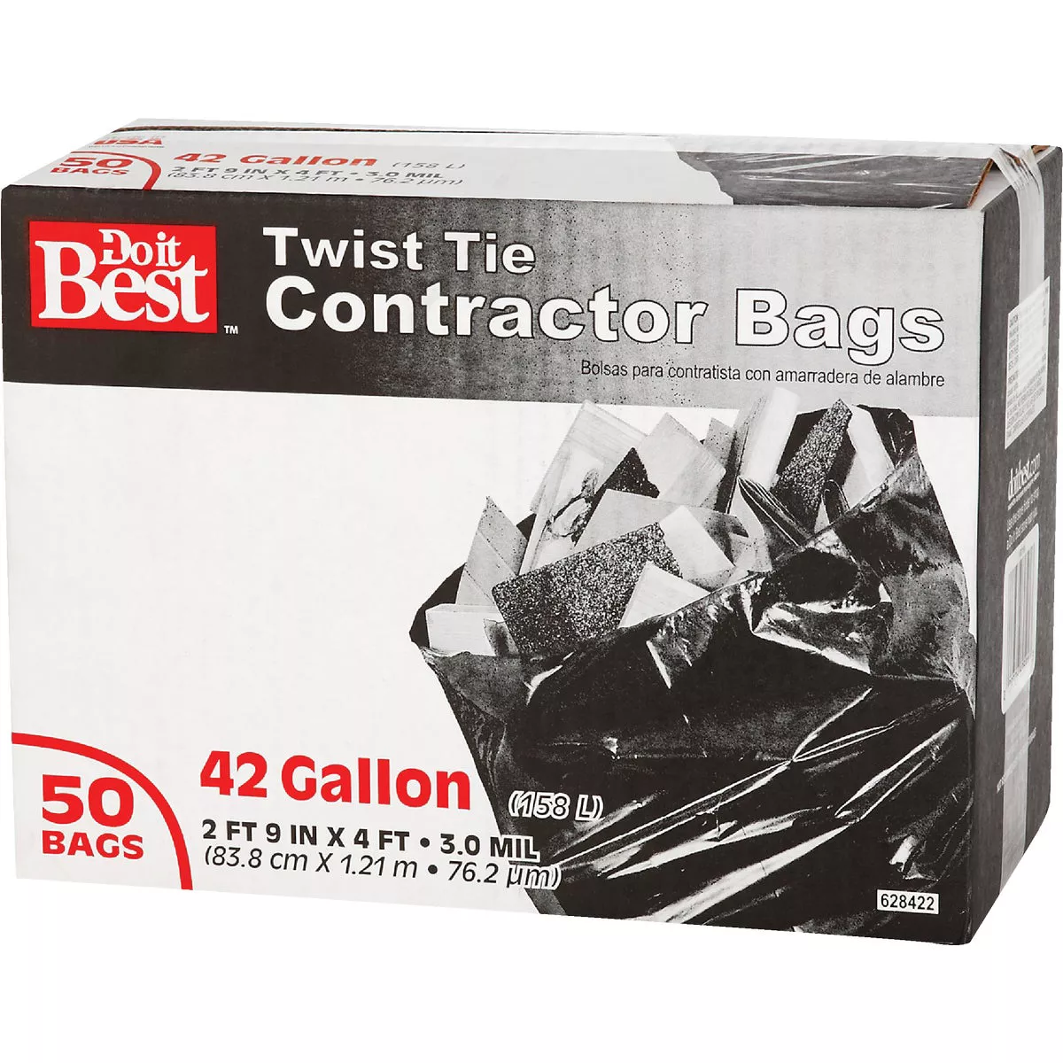Do it Best 42 Gal. Twist Tie Contractor Black Trash Bag (50-Count) - photo 3