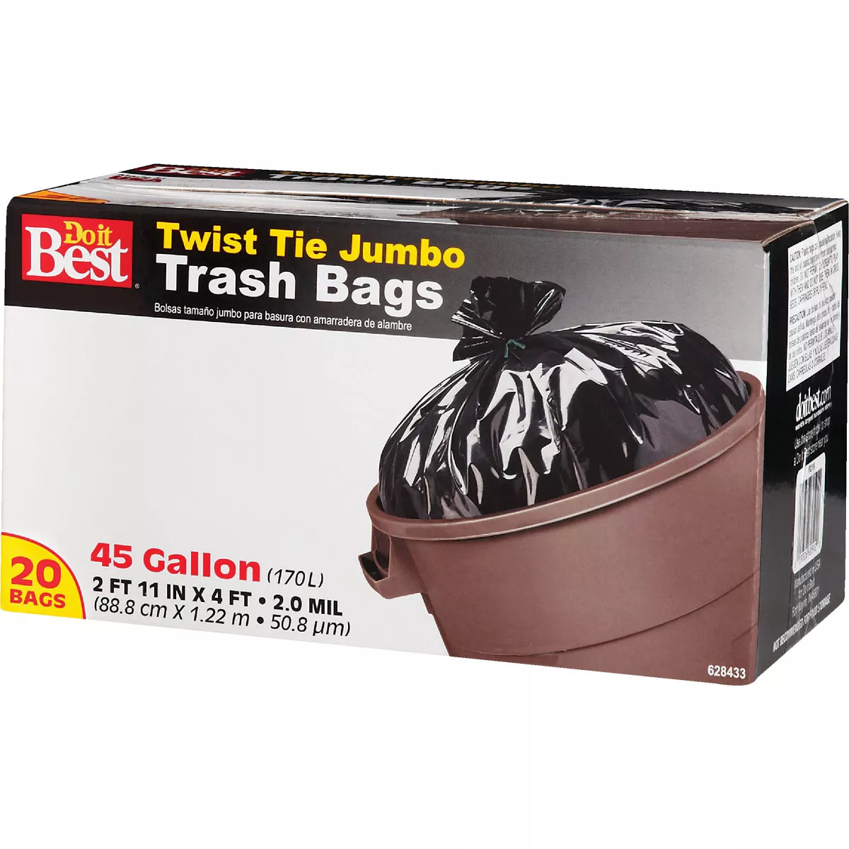 Do it Best 45 Gal. Jumbo Black Trash Bag (20-Count) - photo 3