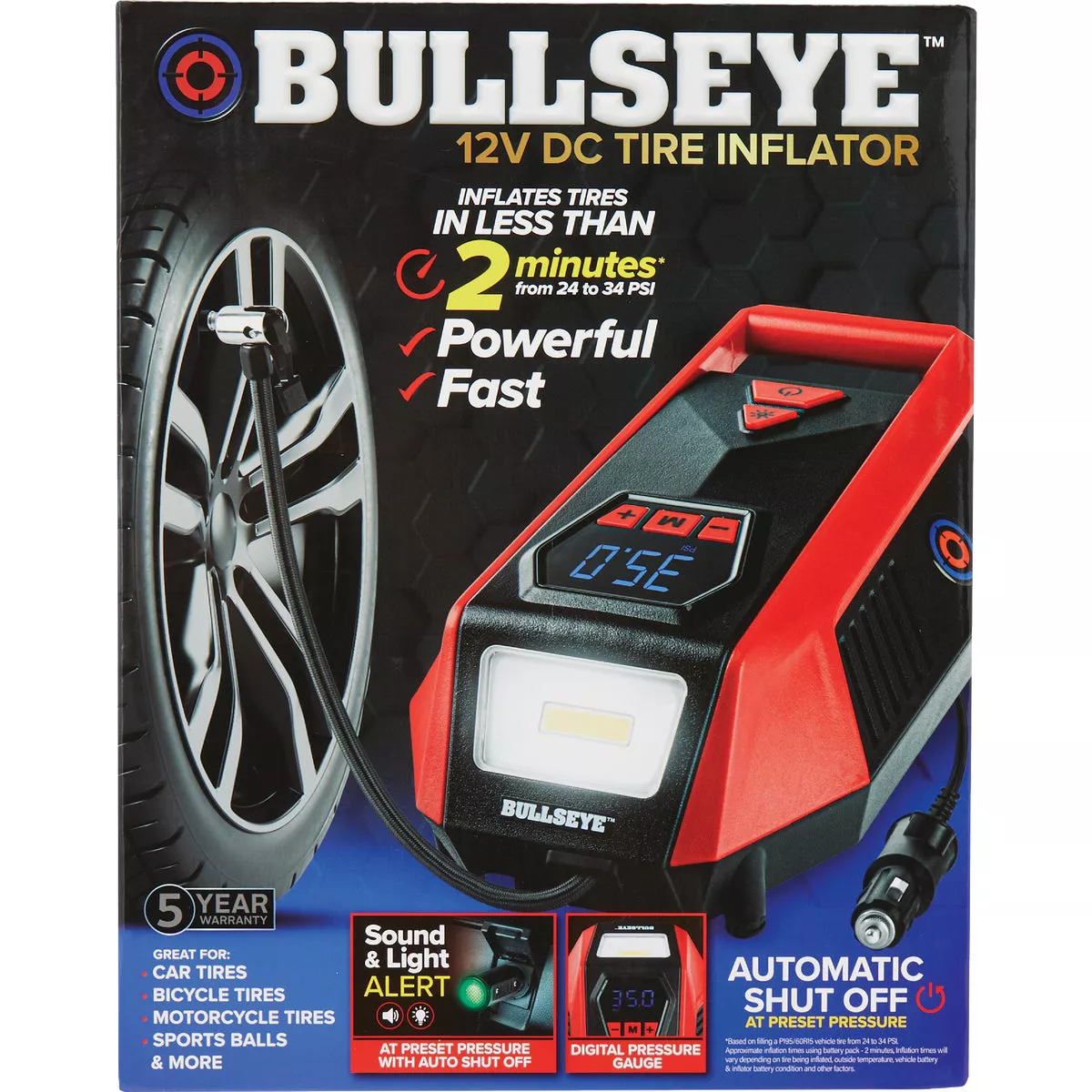Bullseye 12V DC Handheld Tire Inflator - photo 2