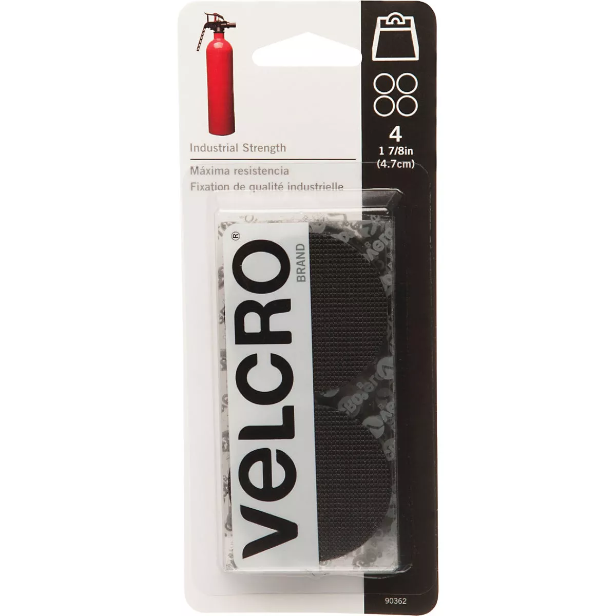 VELCRO Brand 1-7/8 In. Black Industrial Strength Hook & Loop Disc (4-Count)