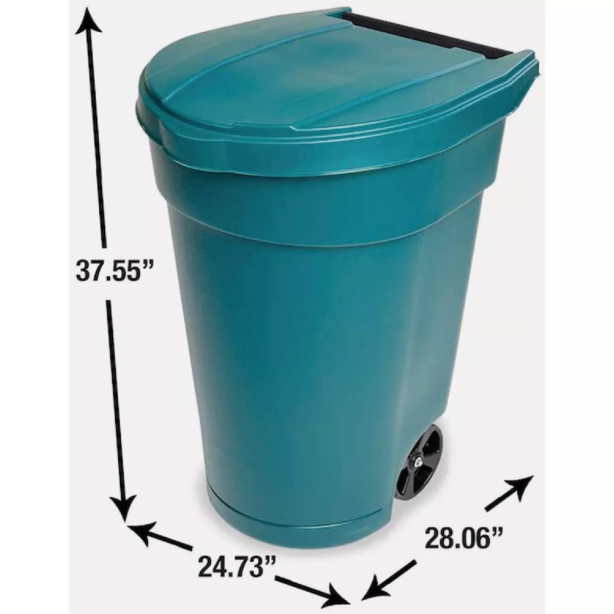 United Solutions 50 Gal. Green Plastic Wheeled Outdoor Trash Can with Lid - photo 5