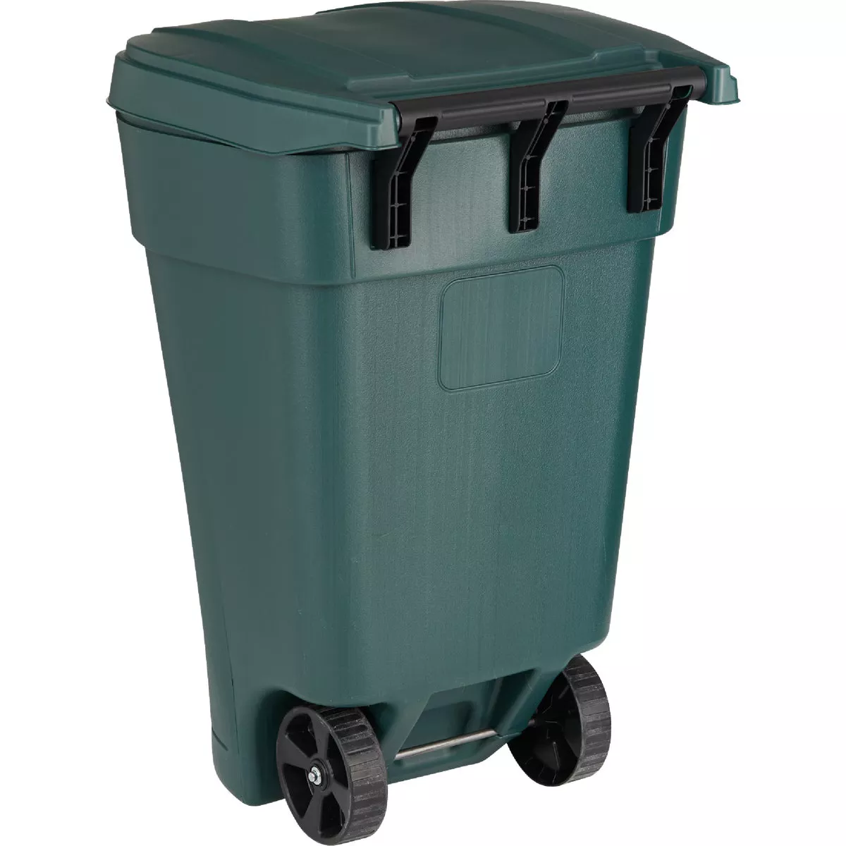 United Solutions 50 Gal. Green Plastic Wheeled Outdoor Trash Can with Lid - photo 4