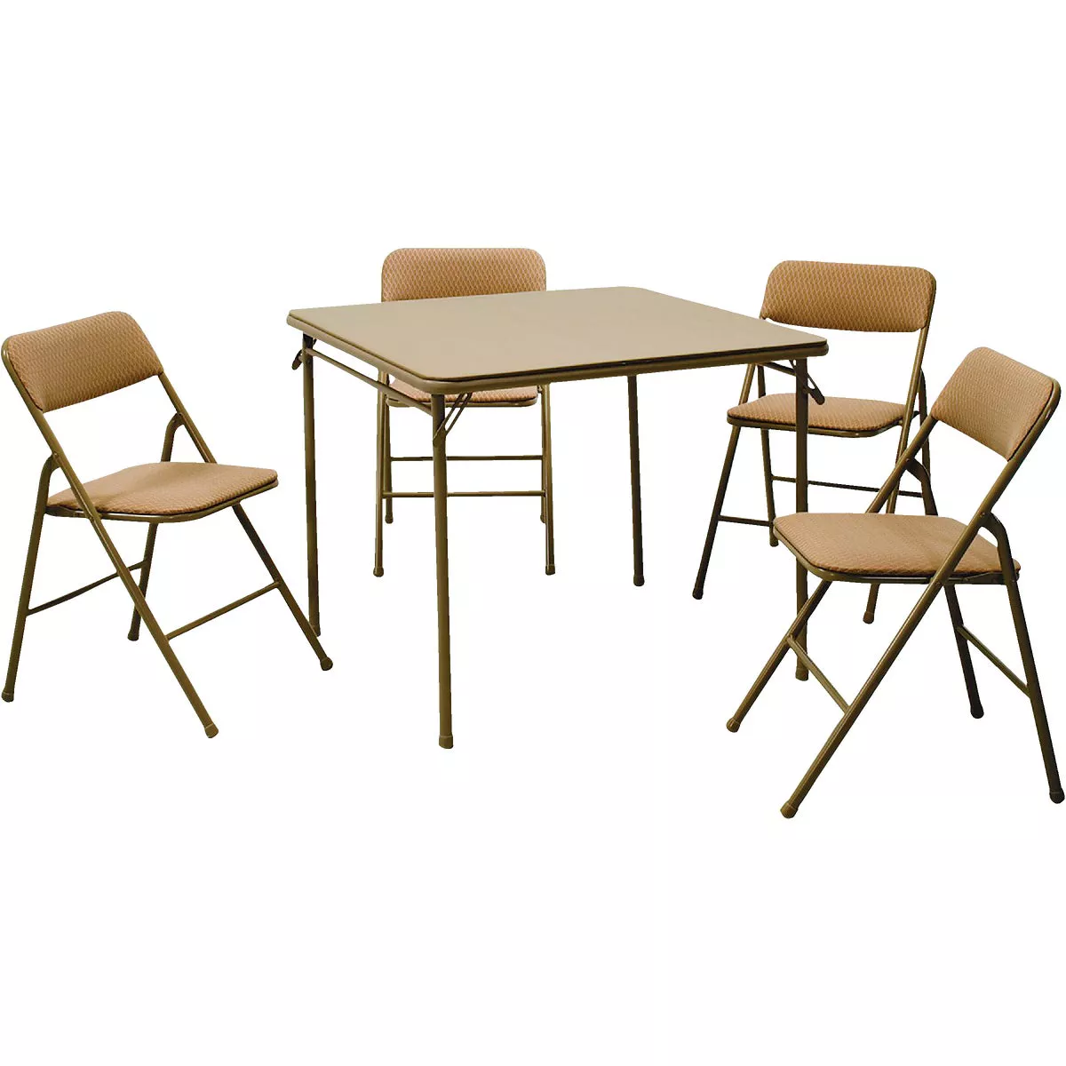 COSCO Brown Folding Vinyl Table & Chair Set (5-Piece) - photo 2