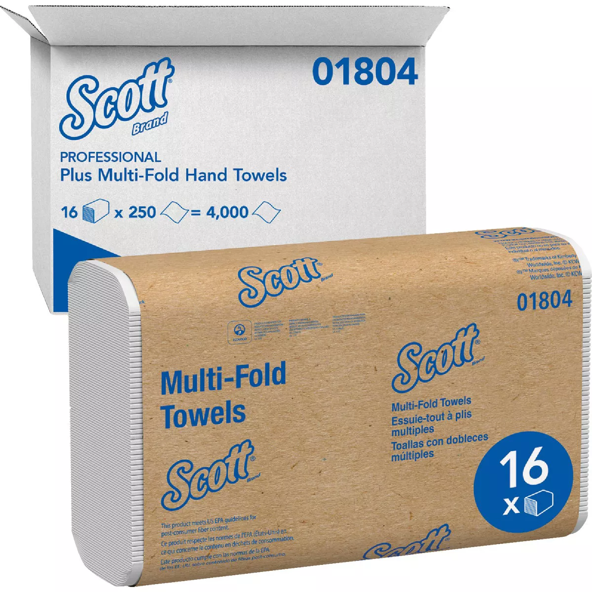 Scott Essential Multi-Fold White Hand Towel (16-Count) - photo 2