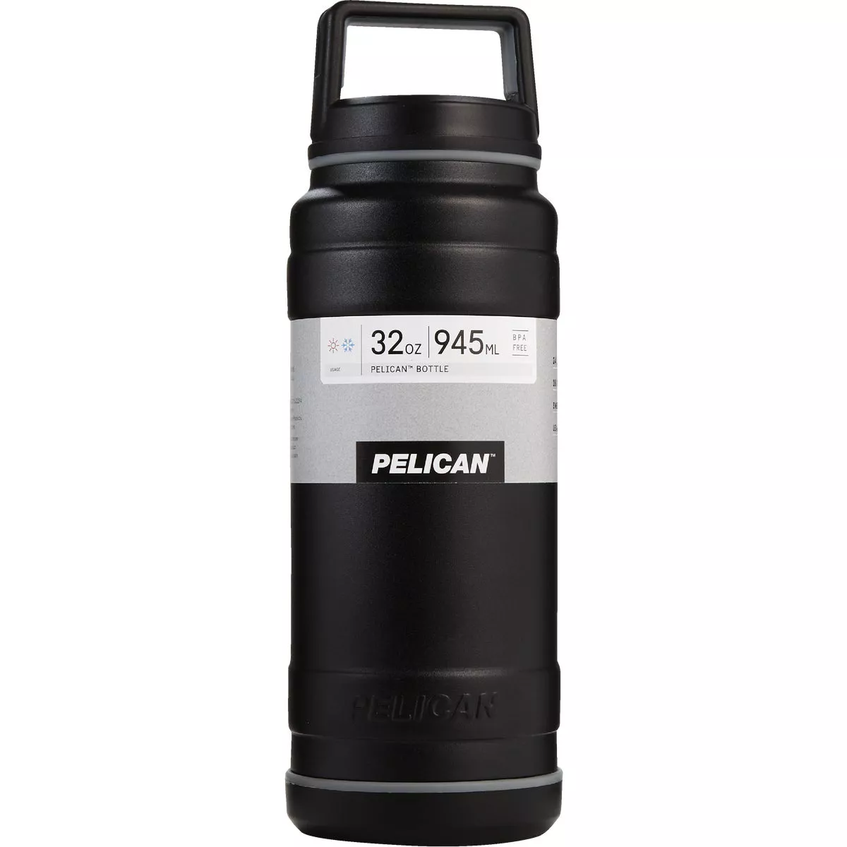 Pelican 32 Oz. Black Stainless Steel Travel Bottle