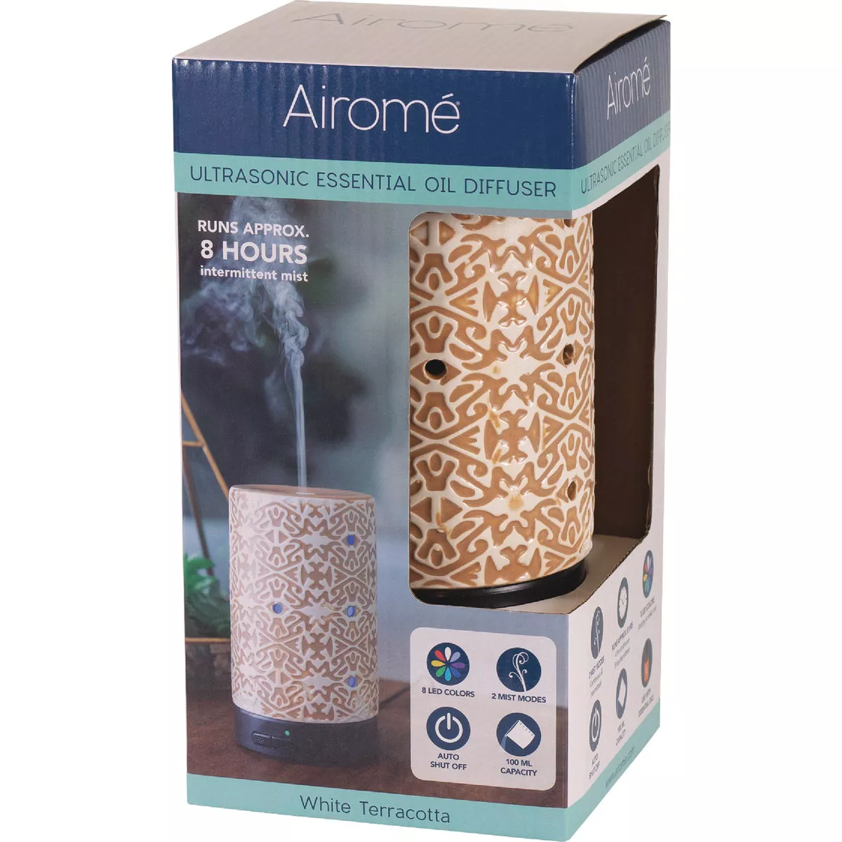 Candle Warmers Airome Ultra Sonic Essential Oil Diffuser - White Terracotta - photo 3