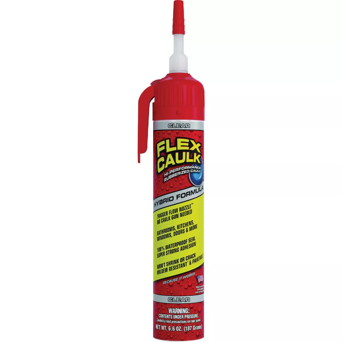 Flex Caulk 6.75 Oz. Clear Hybrid Caulk Cartridge With Adjustble Nozzle