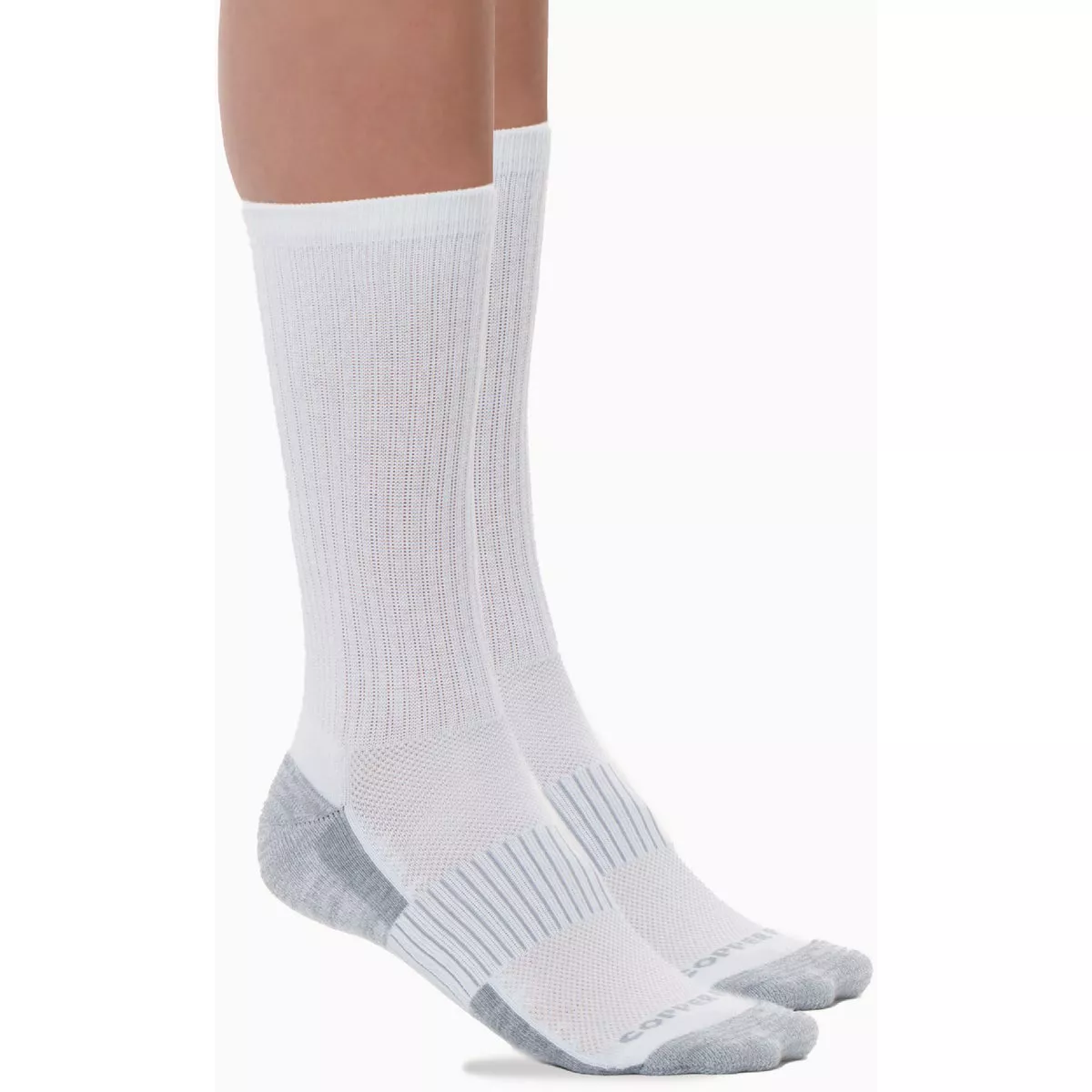 Copper Fit L/XL White Crew Compression Socks - photo 3