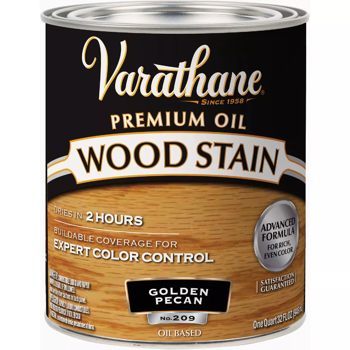 Varathane Premium Oil-Based Interior Wood Stain, Golden Pecan, 1 Qt.