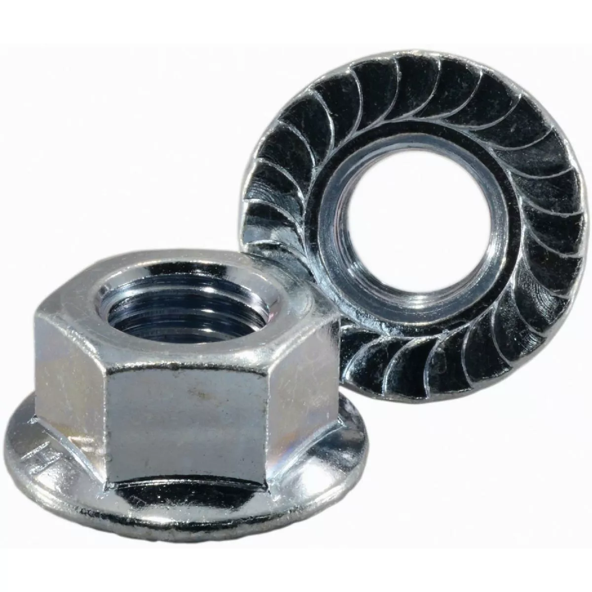 Midwest Fastener 16mm-2.0 Zinc Plated Class 8 Steel Coarse Thread Serrated Flange Nuts (4 Ct.)