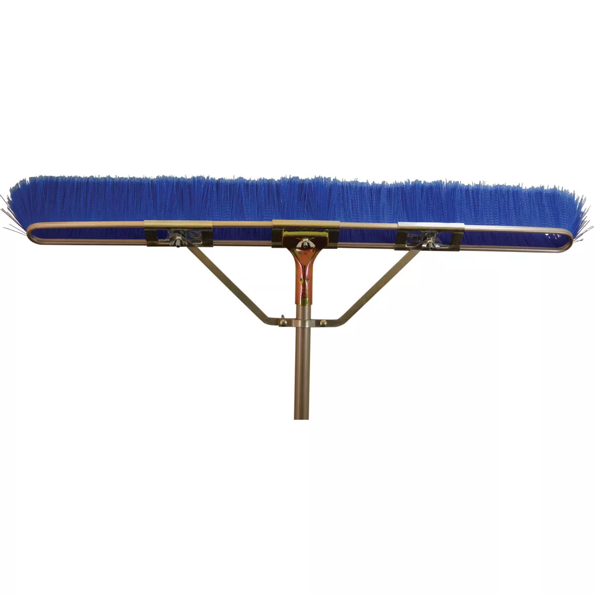 Bruske 35 In. Blue Flagged Fine Sweep Broom with Steel Handle and Brace