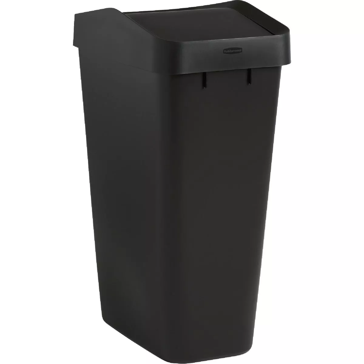 Rubbermaid 12.2 Gal. Black Swing-Top Wastebasket