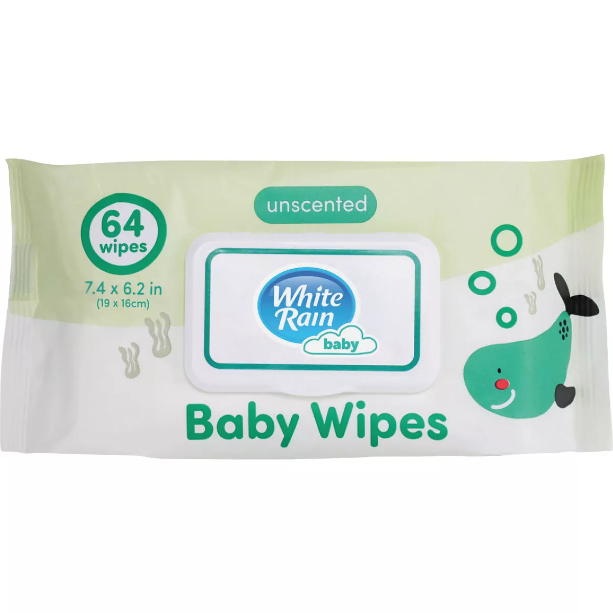 White Rain Baby 7.4 In. x 6.2 In. Unscented Baby Wipe (64-Count)