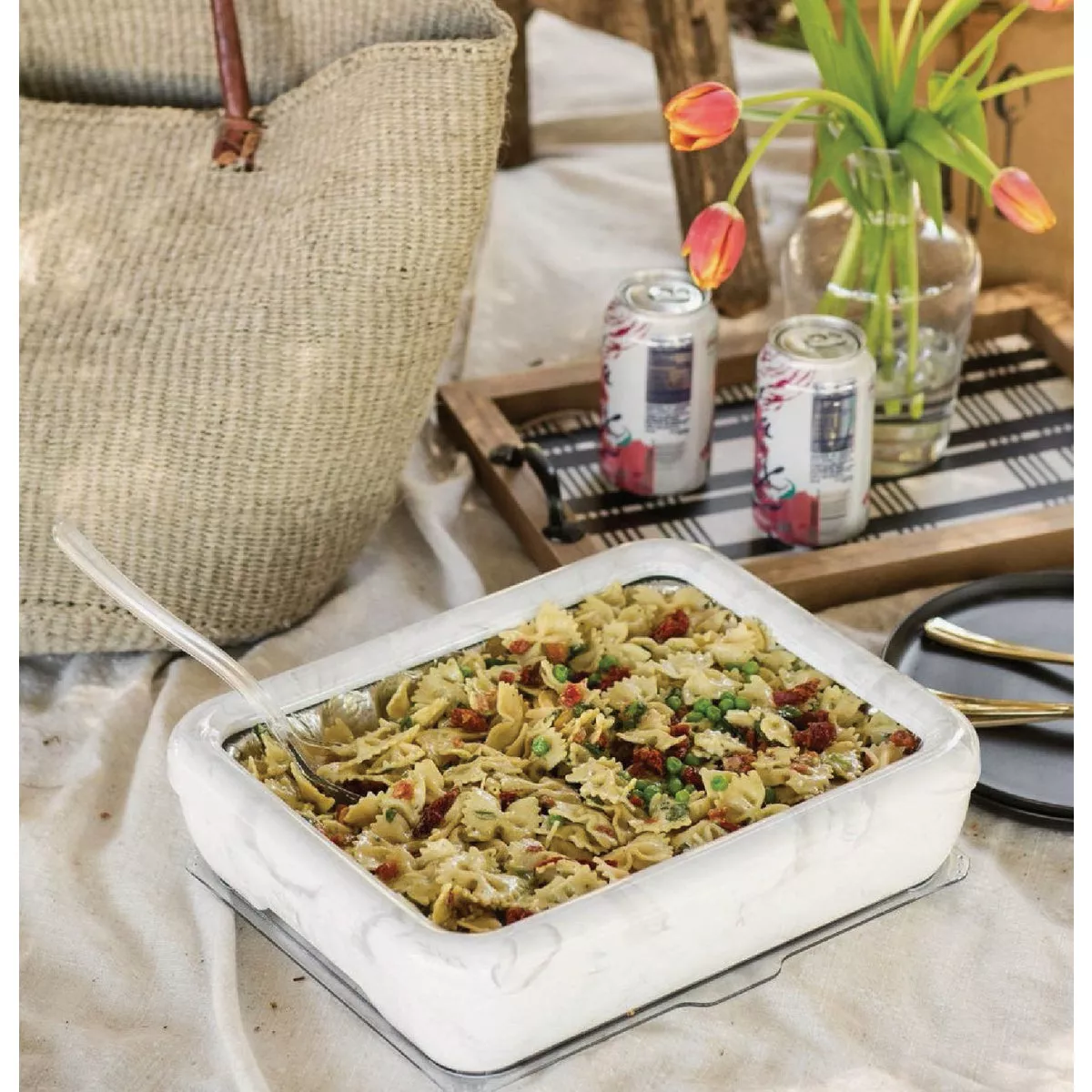 Fancy Panz Classic Marble Baking Carrier with Foil Pan and Serving Spoon - photo 2