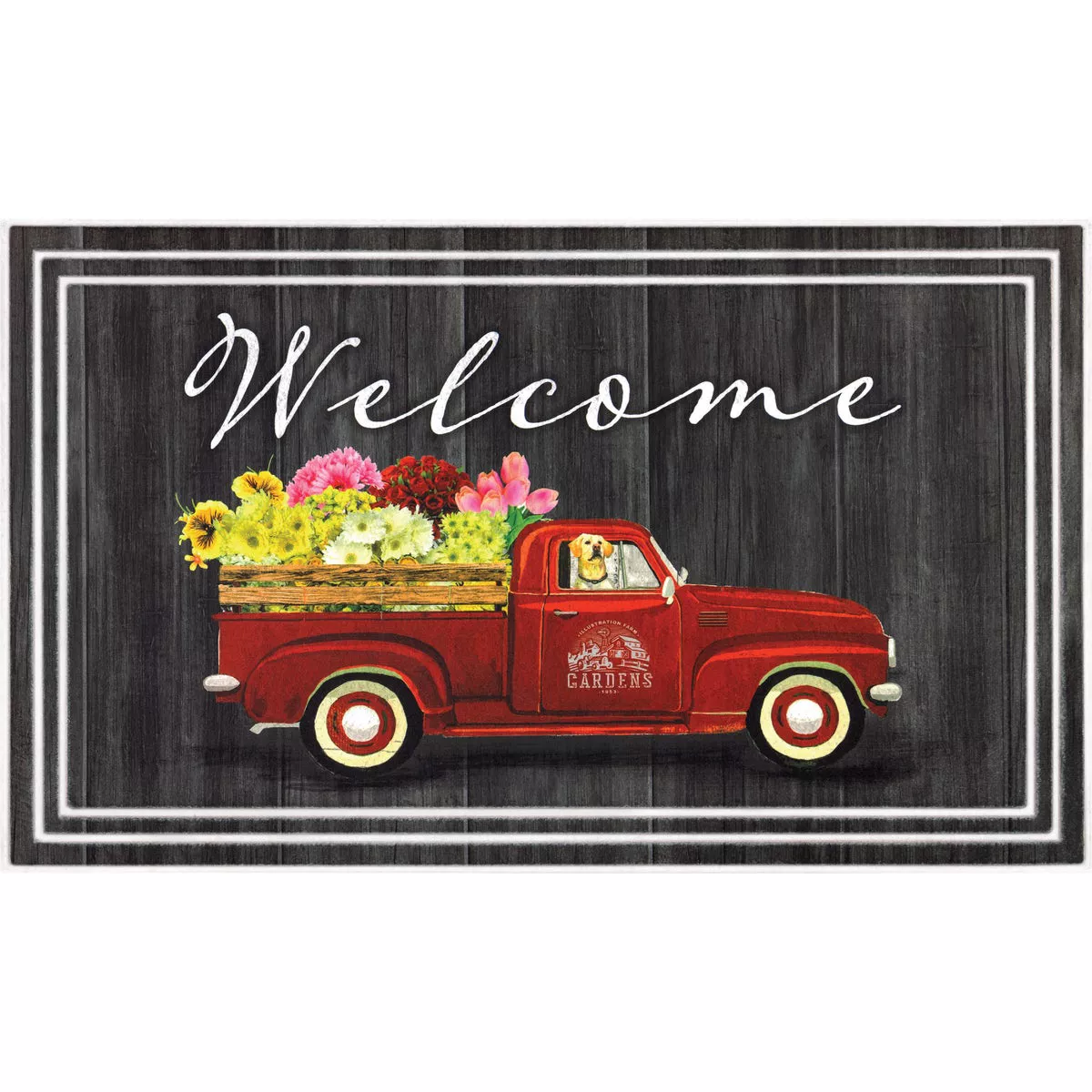 Apache Fashionables Welcome Flower Garden and Truck Door Mat