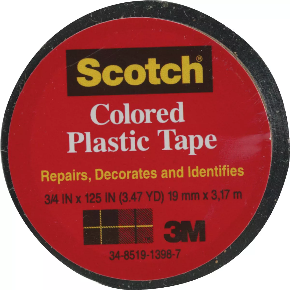 Scotch 3/4 In. Black Colored Plastic Tape