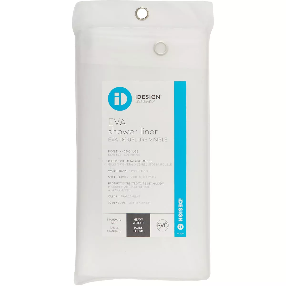 iDesign 72 In. x 72 In. Clear EVA Shower Curtain Liner - photo 2